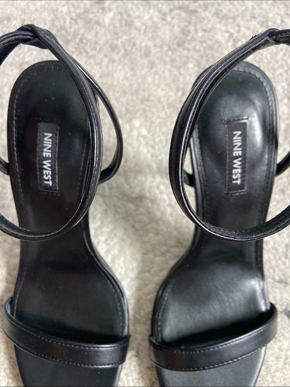NWOB Nine West Reina Ankle Strap Stiletto Sandals Black - Picture 4 of 9